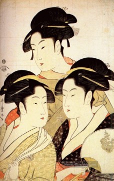Drei Schönheiten der heutigen Zeit 1793 Kitagawa Utamaro Ukiyo e Bijin ga Ölgemälde
